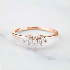 Moissanite Tiara Wedding Ring Enhancer Promise Band for Her
