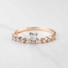 Heart Wedding Band Women AAA CZ Promise Ring Milgrain Art Deco Sterling Silver