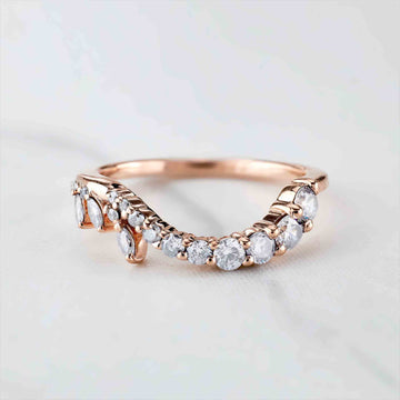 Ring Enhancer Wedding Band Women Engagement Stacking Curved 925 Sterling Silver