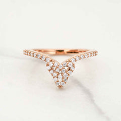 Moissanite Celtic Ring Enhancer Chevron Curved Wedding Band