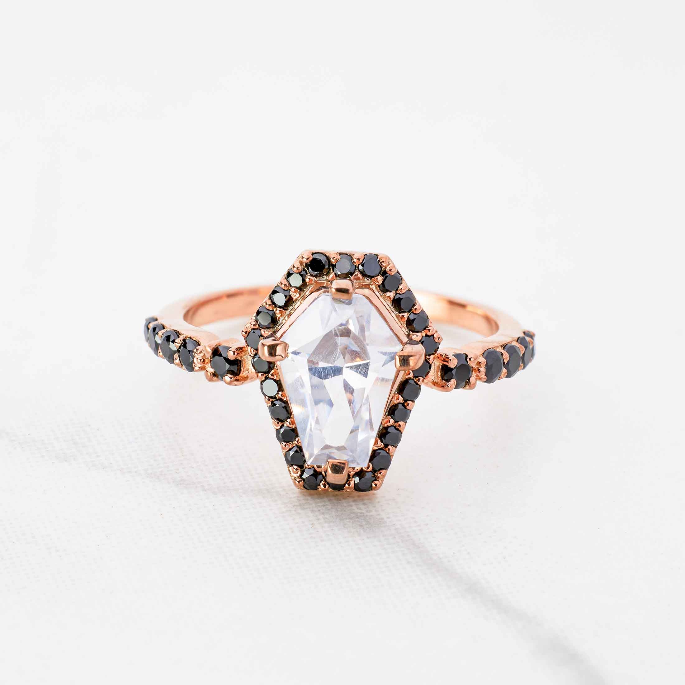 Coffin Diamond Engagement Rings Till Death Do Us Part Ring