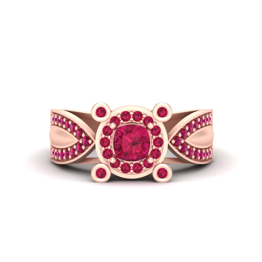 RUBY HALO ENGAGEMENT RING