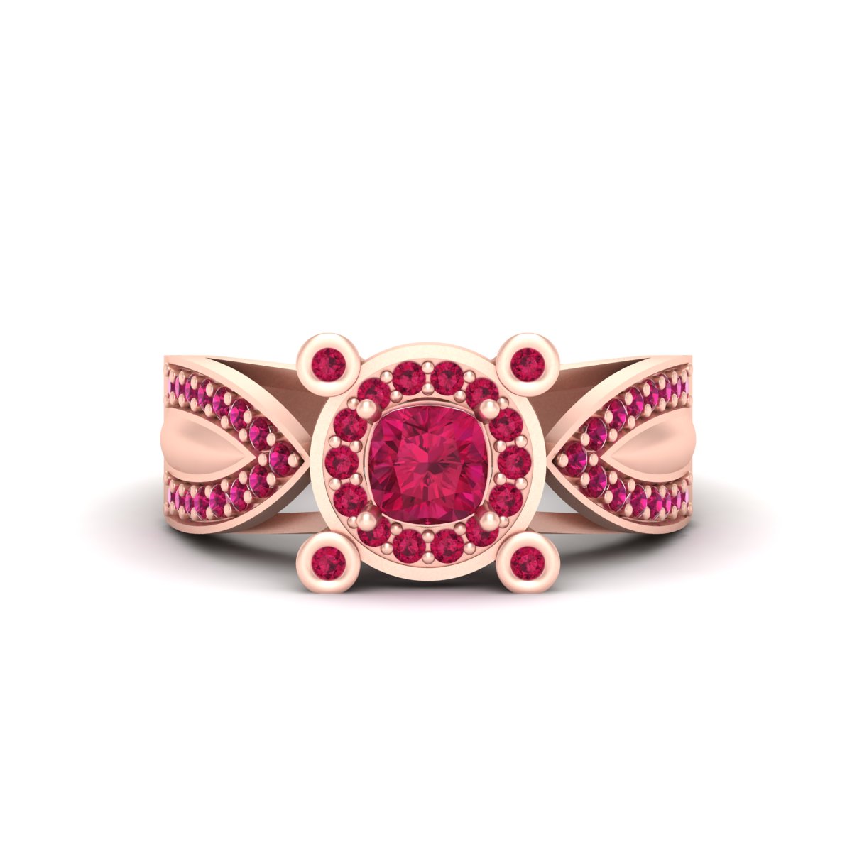 RUBY HALO ENGAGEMENT RING