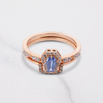 Coffin Wedding Ring Set Till Death Engagement Ring Bridal Set