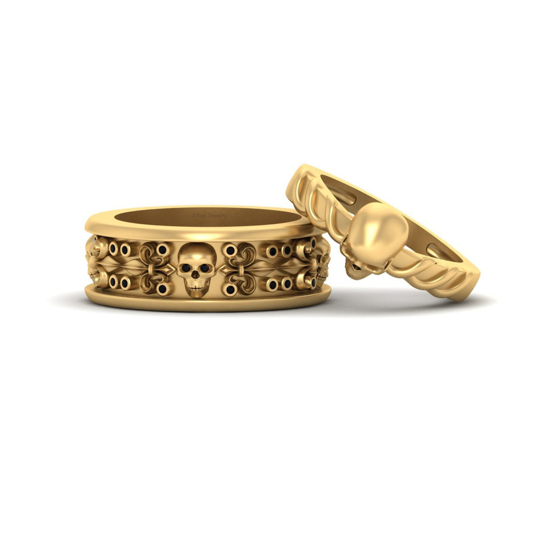 Gold Matching Skull Couple Rings