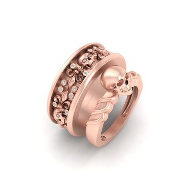 Rose Gold Skull Wedding Rings