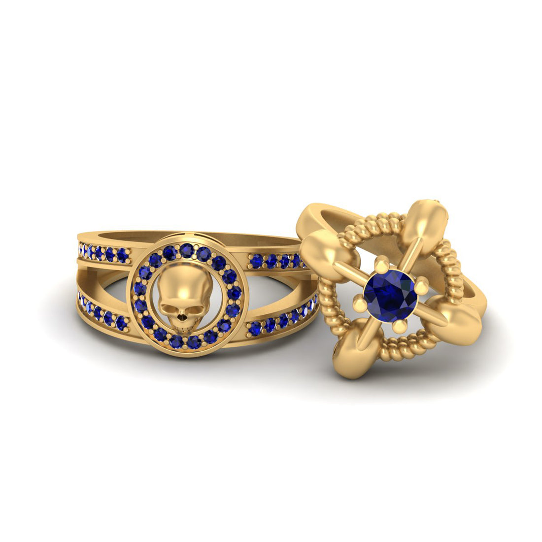 Gold Matching Skull Rings