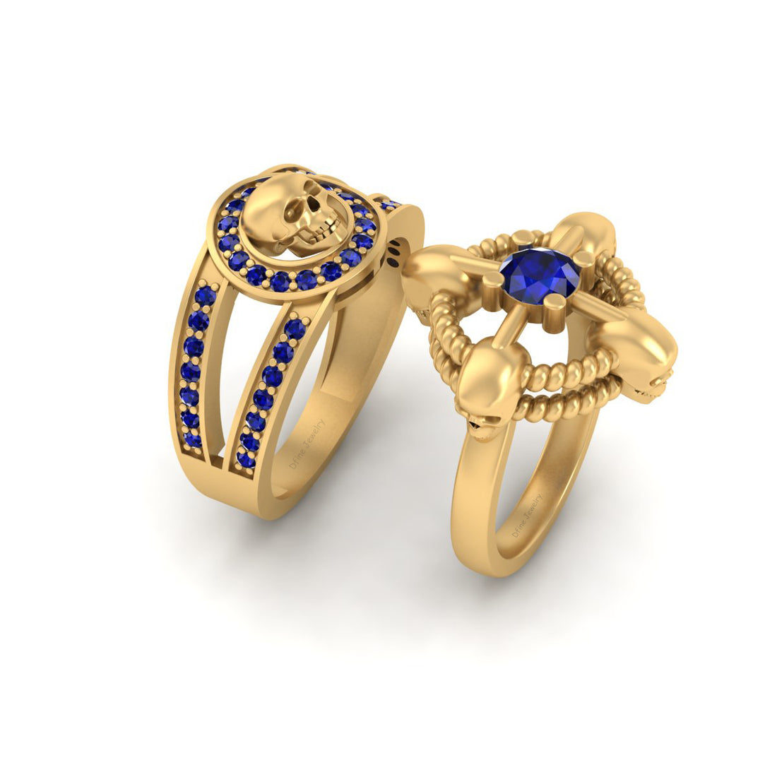 Gold Matching Skull Rings