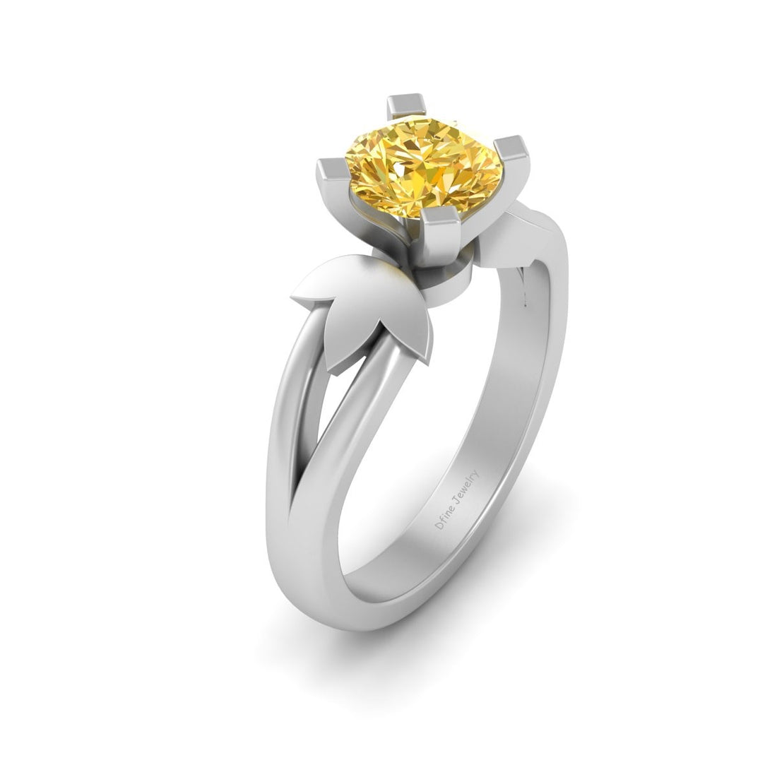 1.20CT CITRINE YELLOW ENGAGEMENT RING