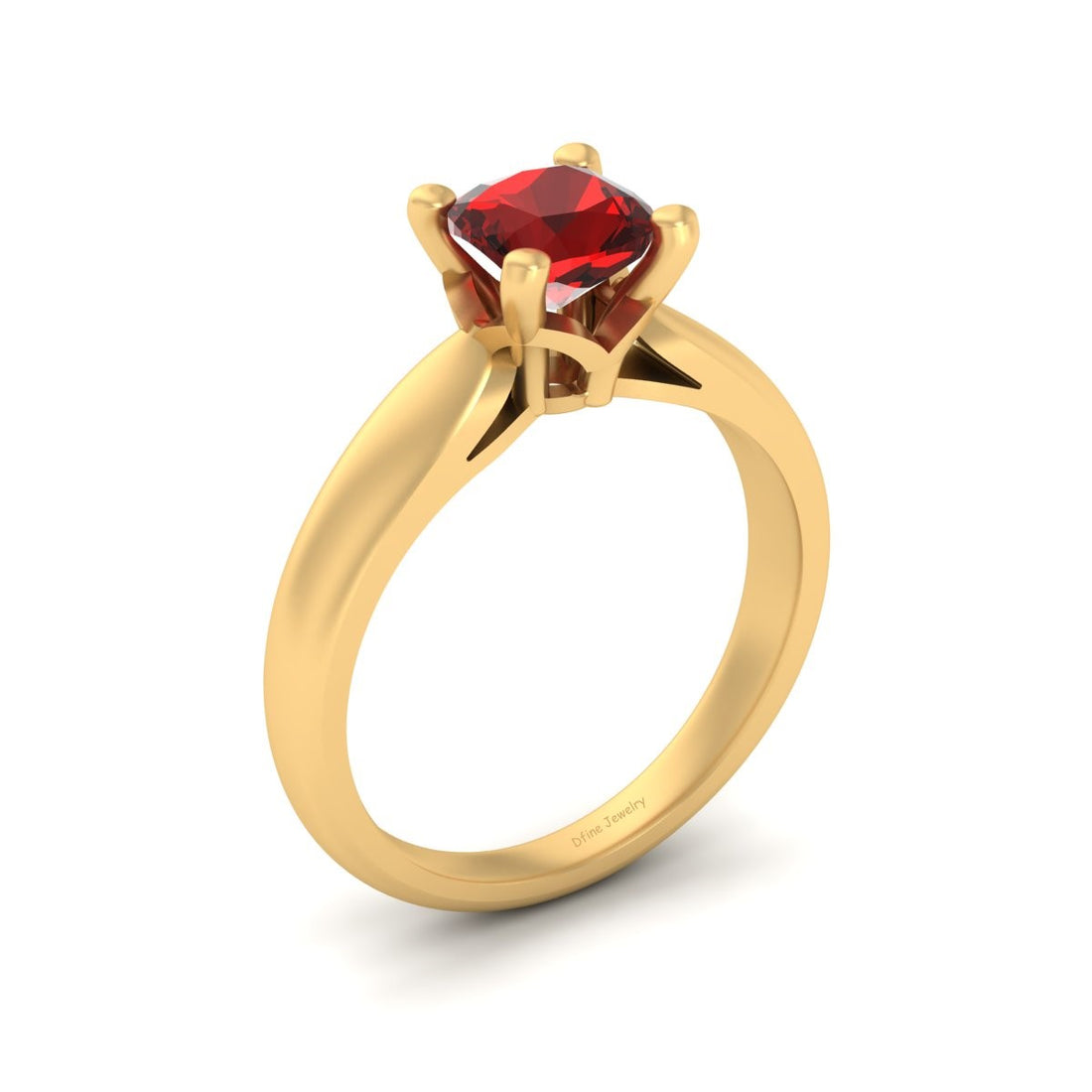 1.20CT RED CZ ENGAGEMENT RING