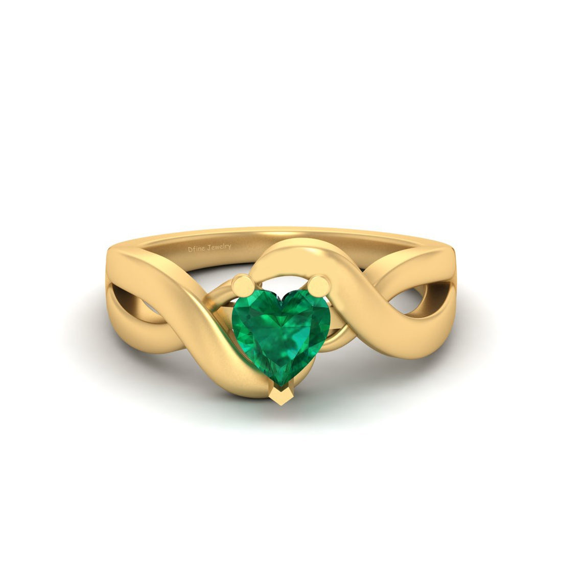 HEART SHAPED EMERALD WEDDING RING