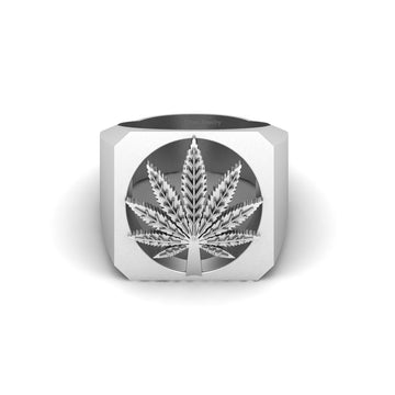 MARIJUANA LEAF RING MENS