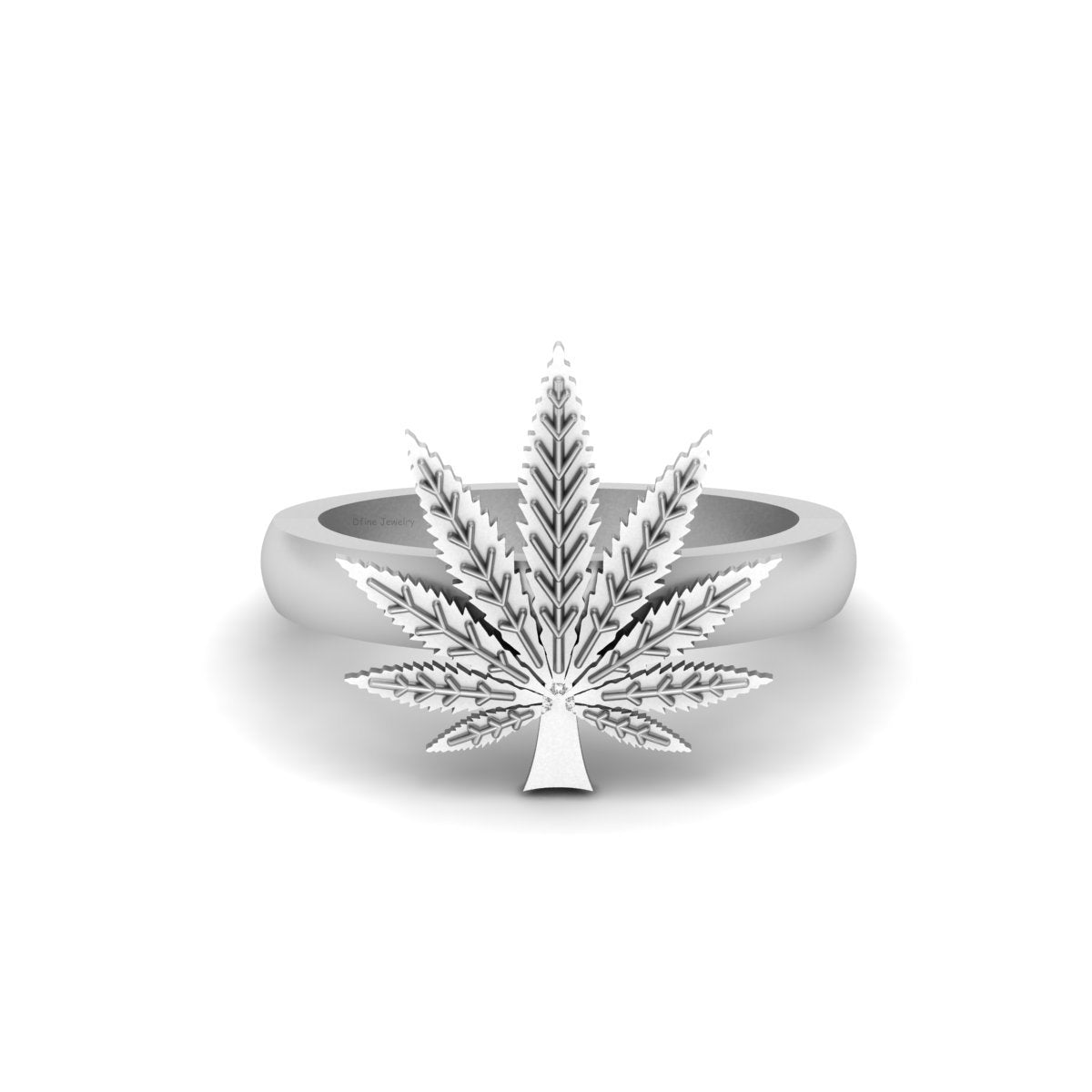 Marijuana Rings Set Engagement Wedding Couple Matching His and Her