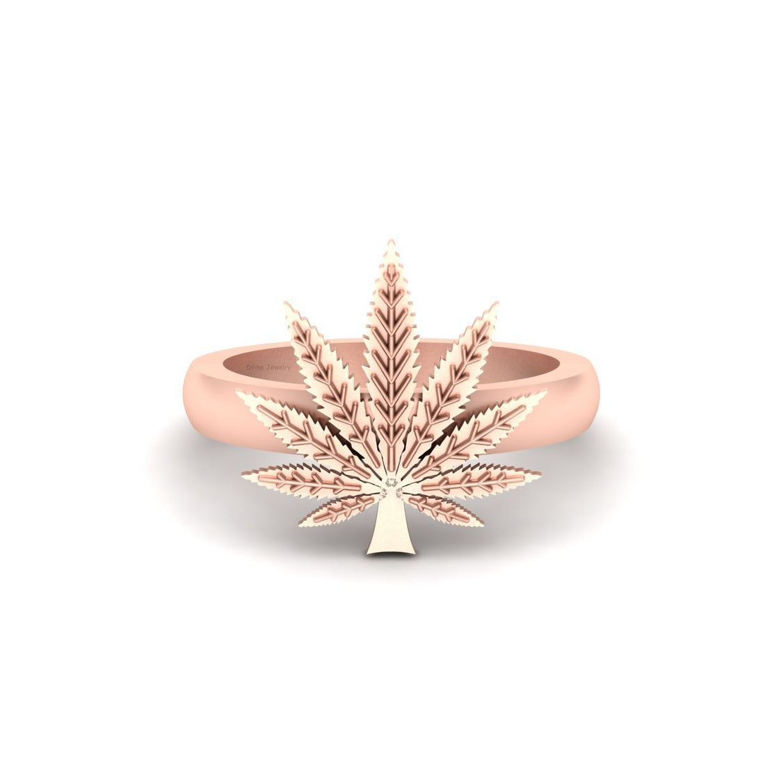MARIJUANA LEAF ENGAGEMENT RING