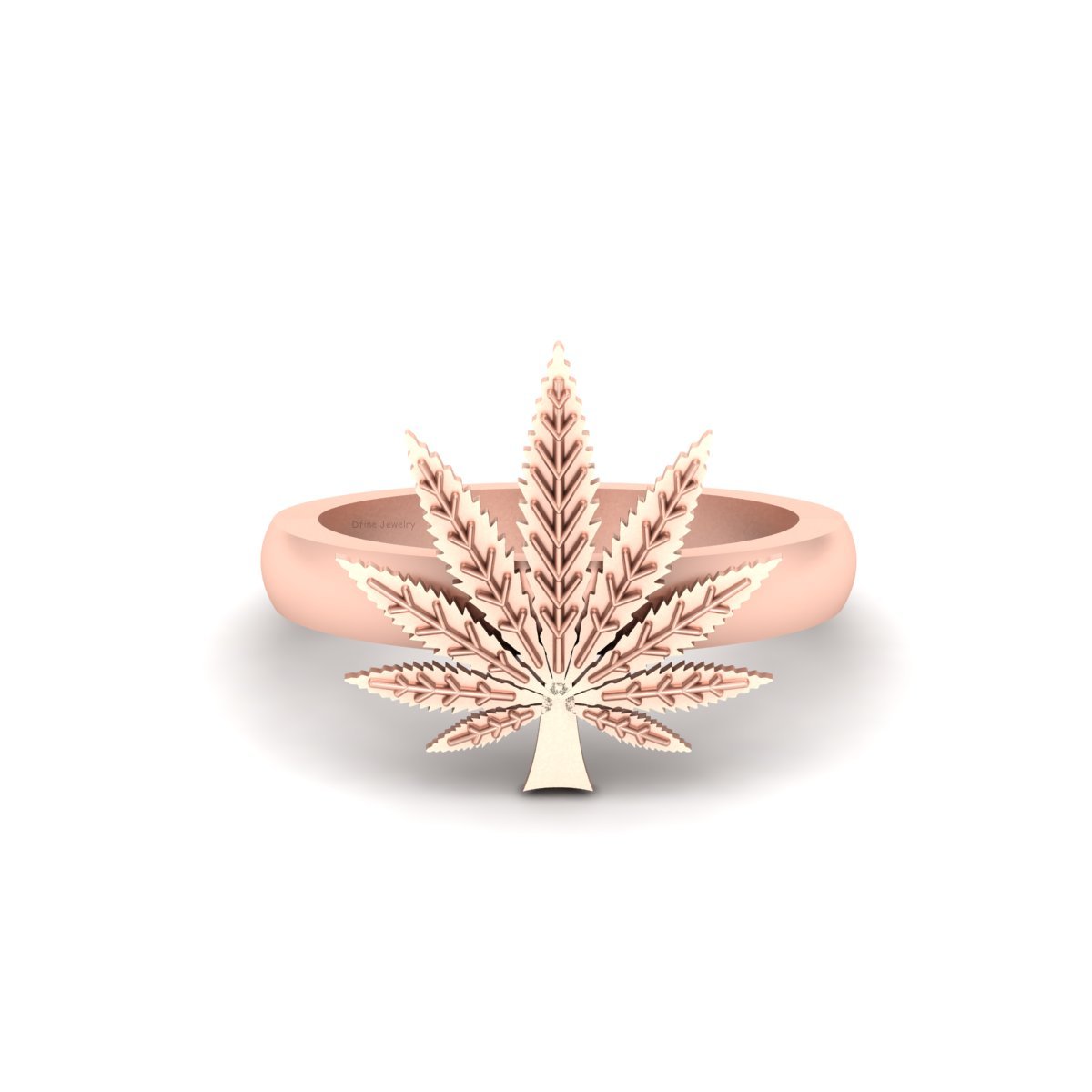MARIJUANA LEAF ENGAGEMENT RING