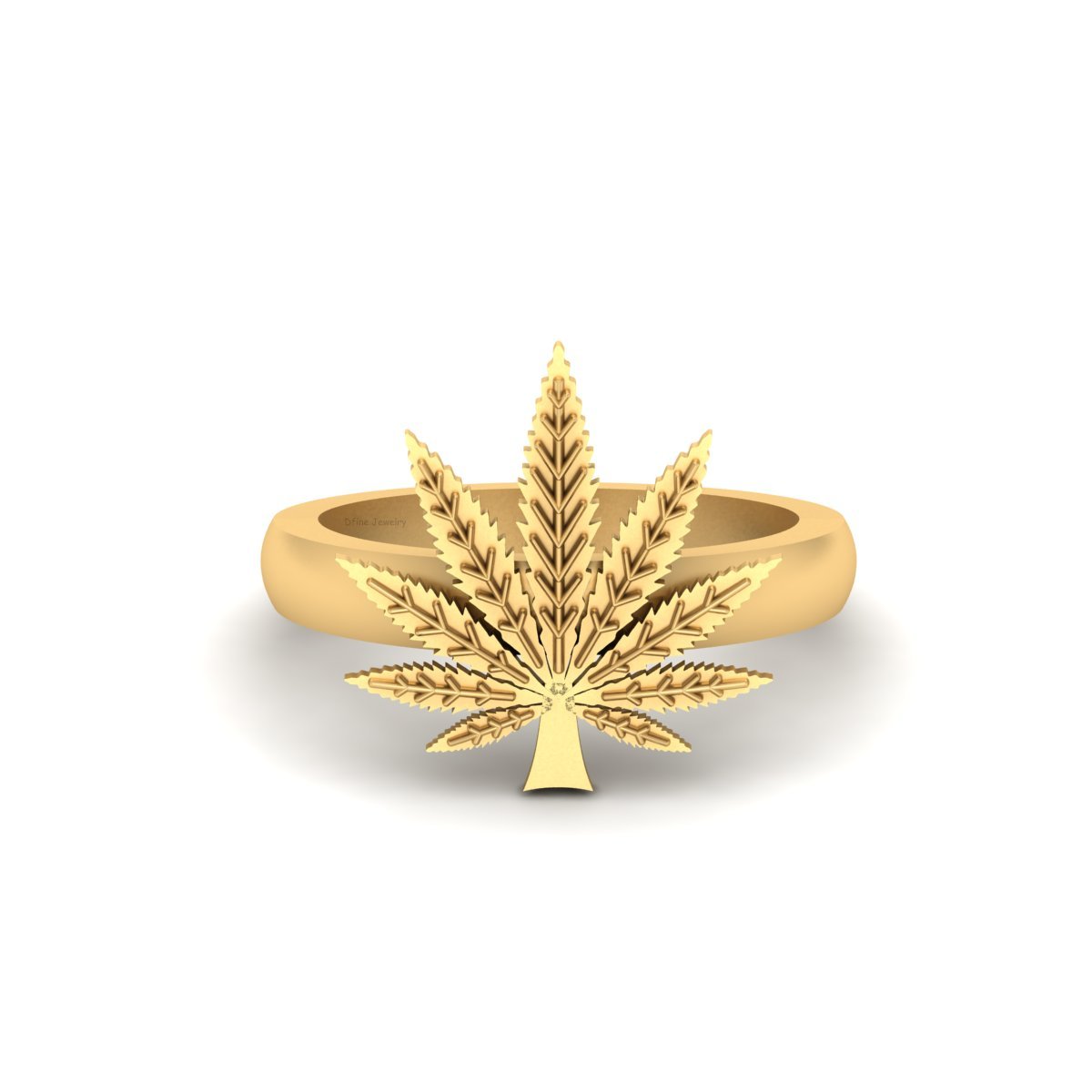 MARIJUANA LEAF ENGAGEMENT RING