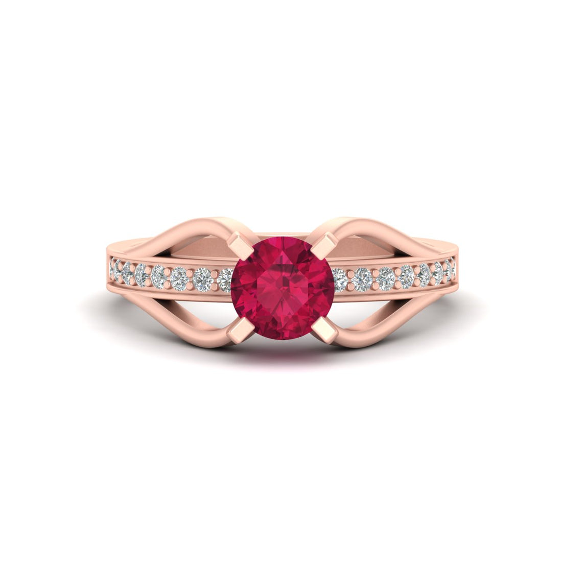 0.80CT PINK RUBY ENGAGEMENT RING