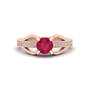 0.80CT PINK RUBY ENGAGEMENT RING