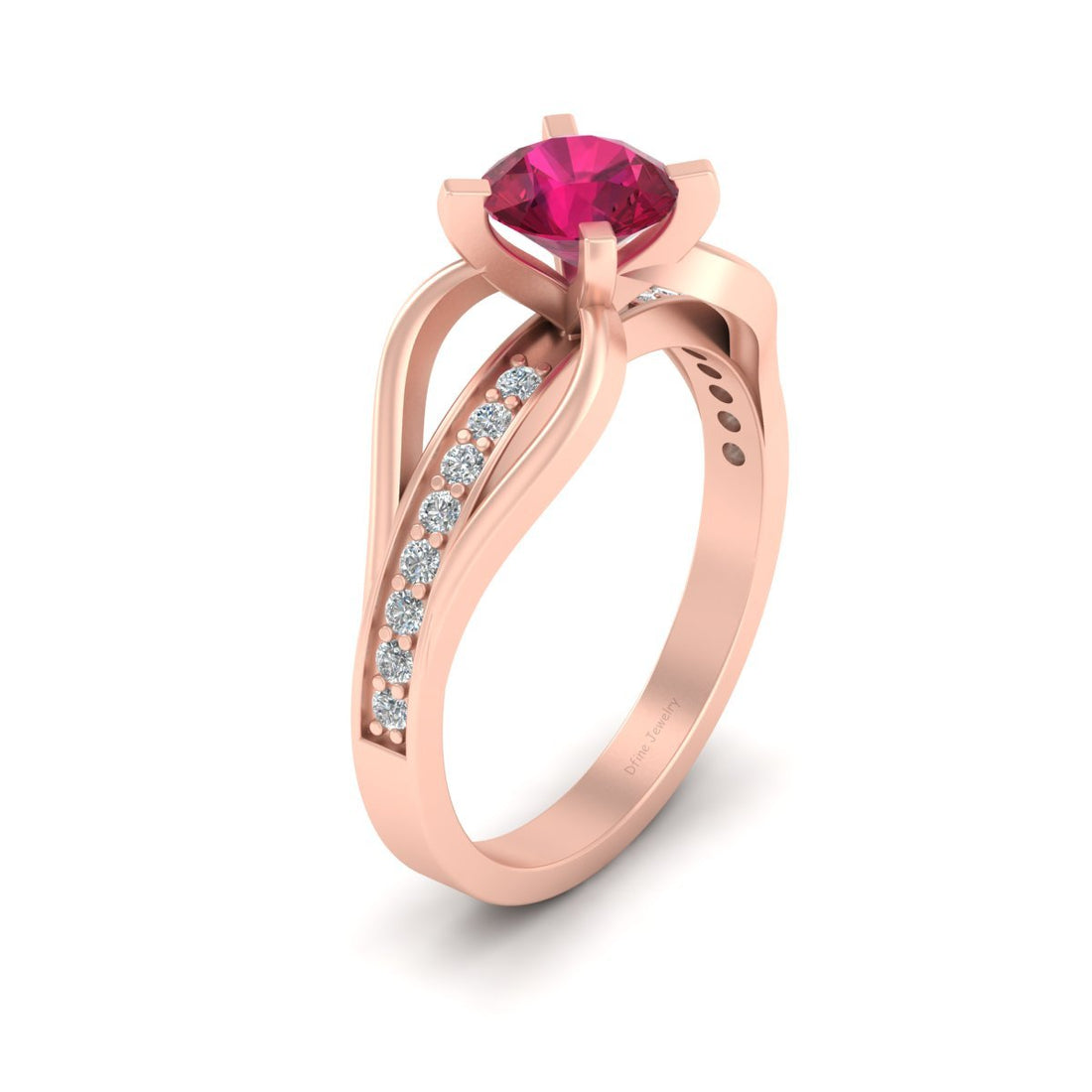 0.80CT PINK RUBY ENGAGEMENT RING