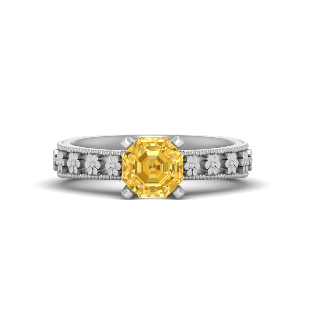 ART NOUVEAU FLOWER ENGAGEMENT RING