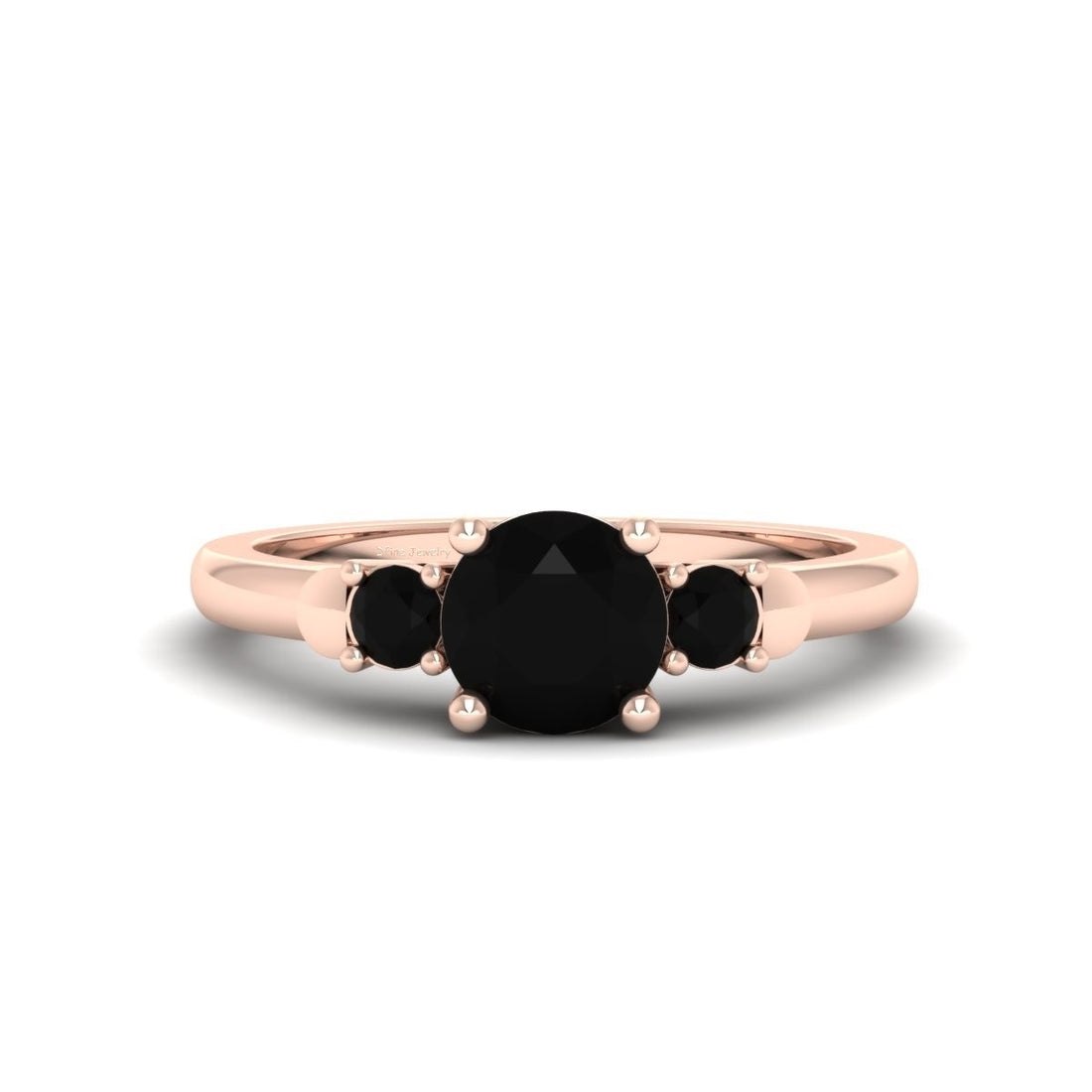 1.30TCW Black Onyx Engagement Ring