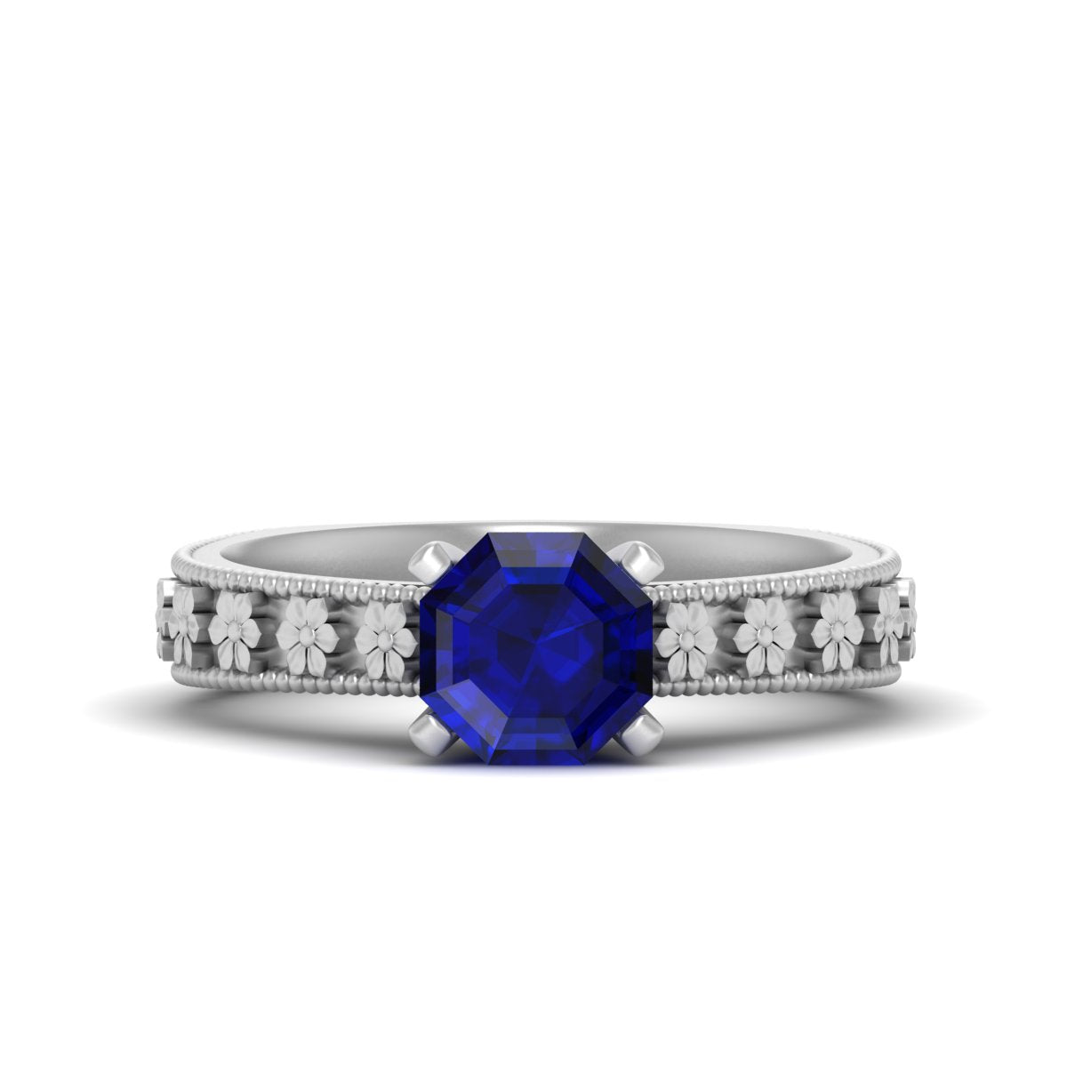 FLORAL ART NOUVEAU ENGAGEMENT RING