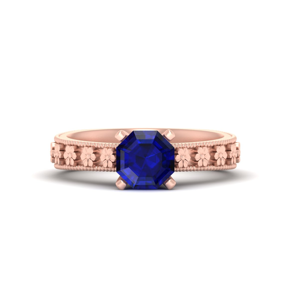 FLORAL ART NOUVEAU ENGAGEMENT RING