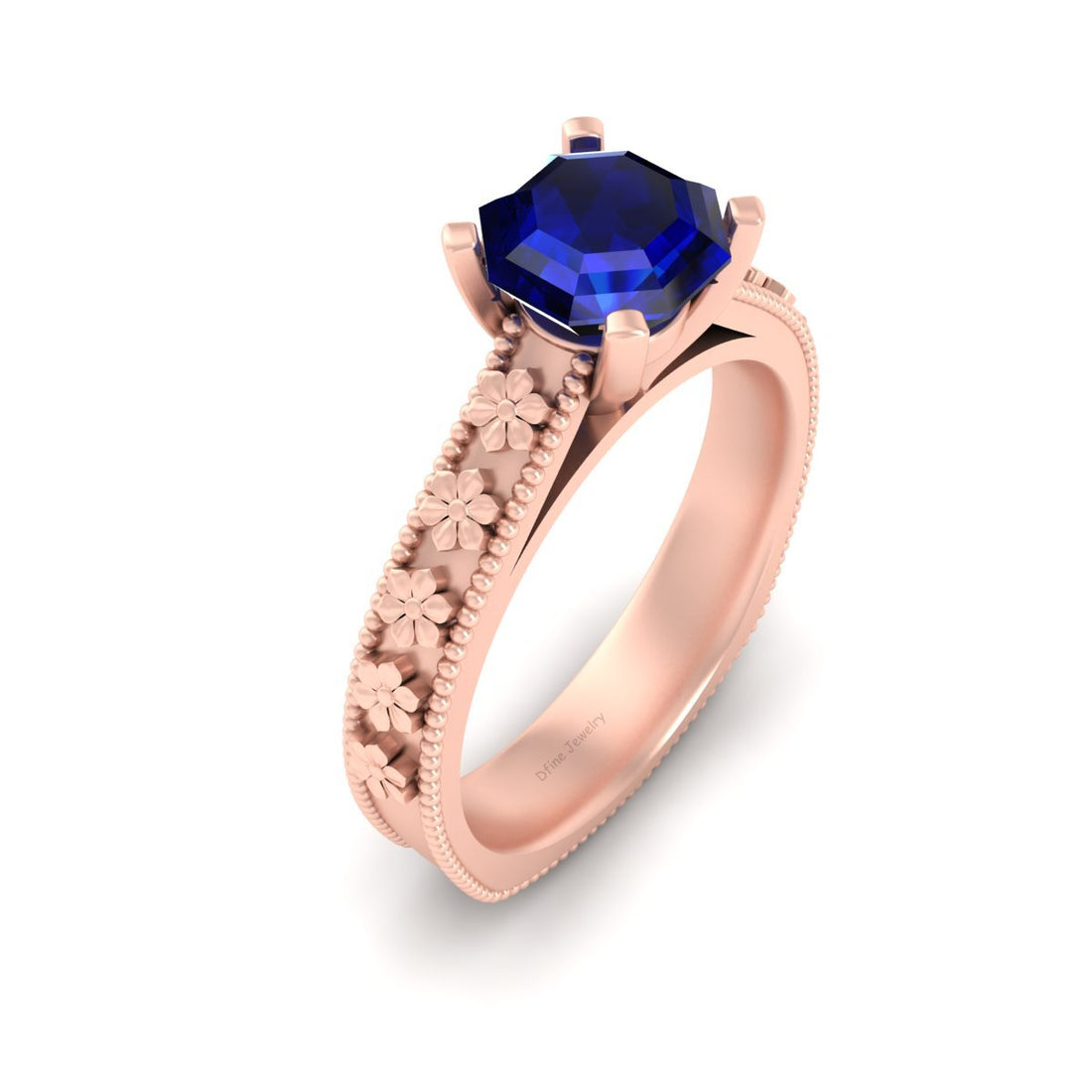 FLORAL ART NOUVEAU ENGAGEMENT RING