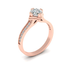 Base Wavy Design Engagement Ring 0.90cttw Diamond Ring For Women