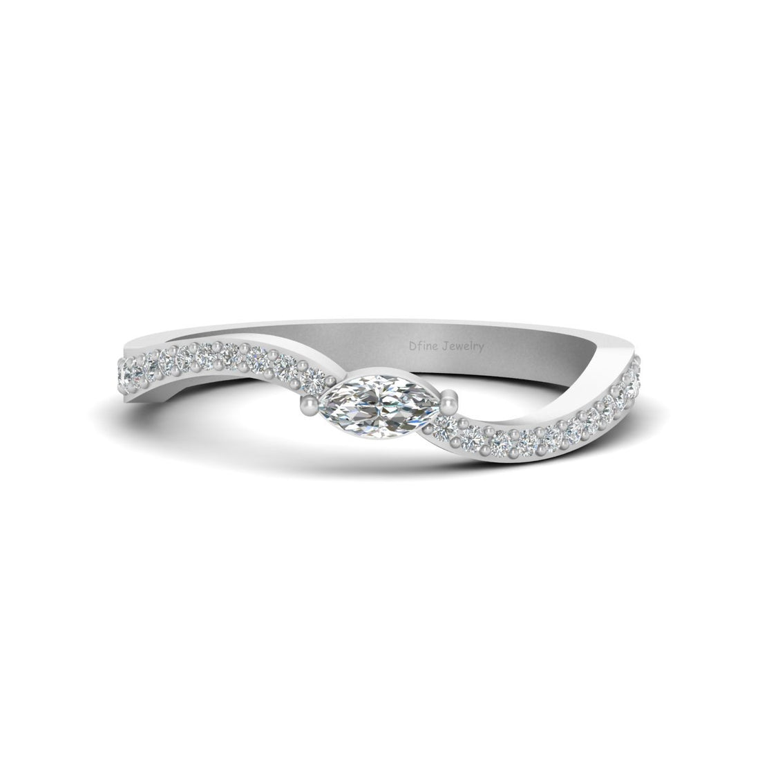 MARQUISE DIAMOND WAVY BAND