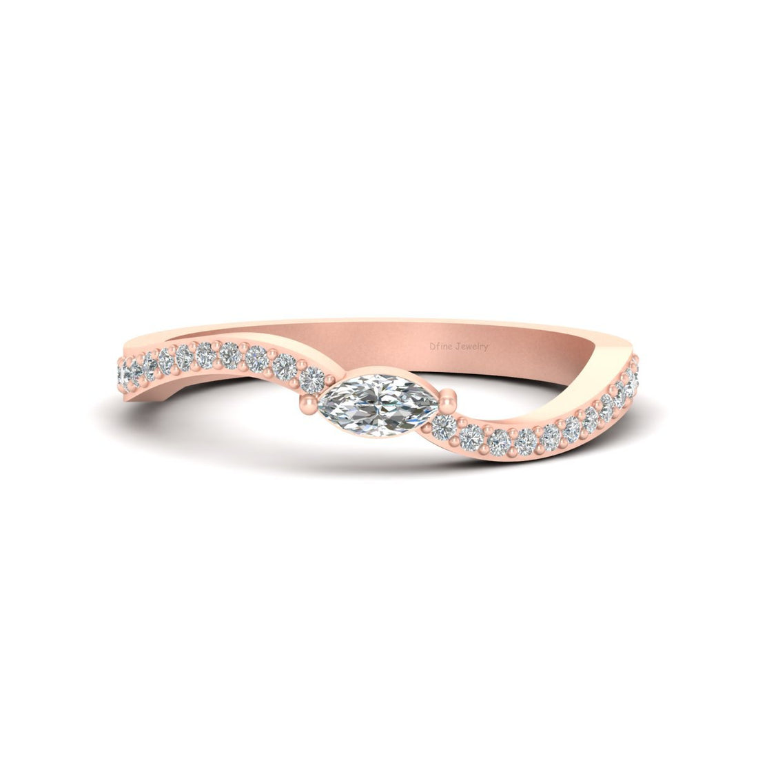 MARQUISE DIAMOND WAVY BAND