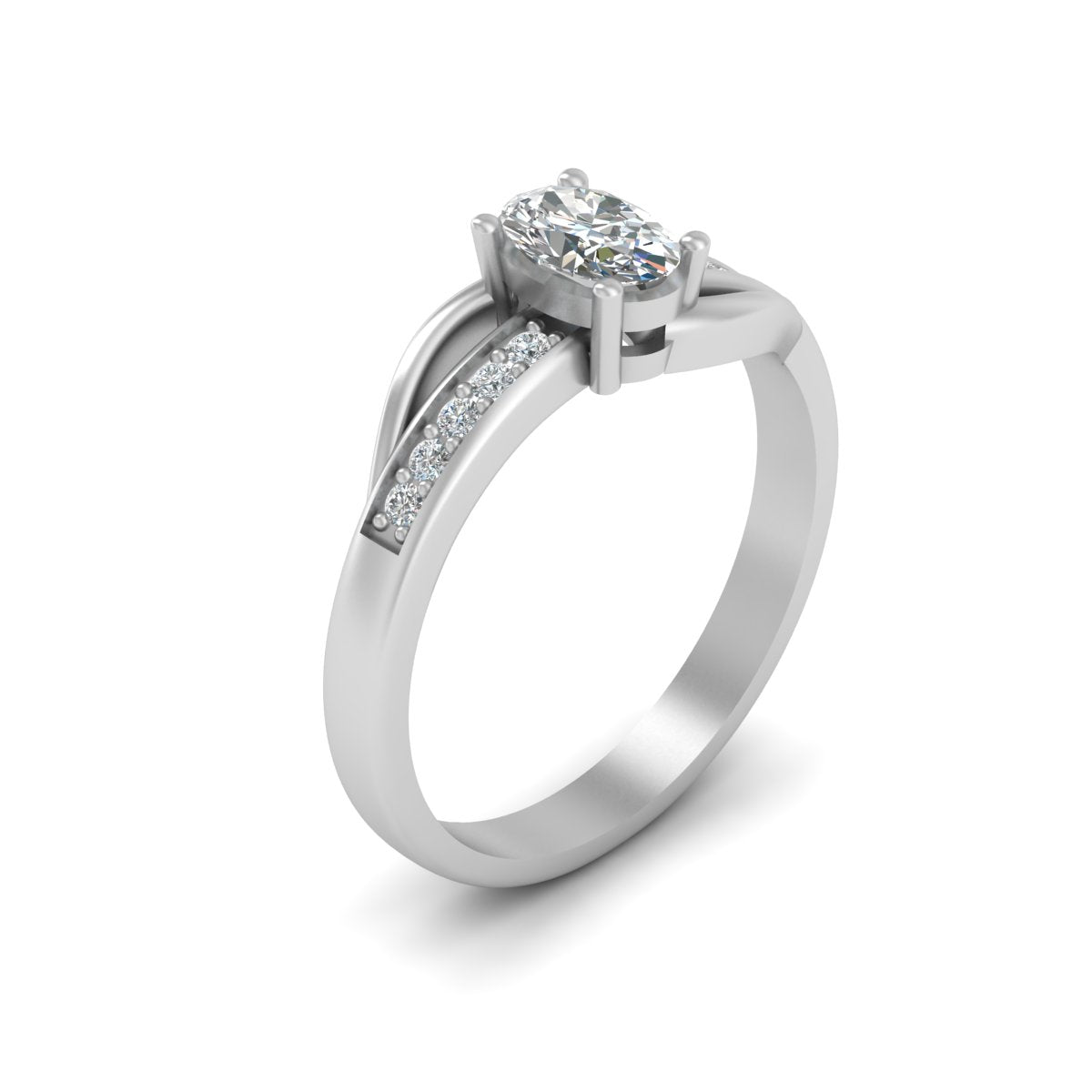 OVAL DIAMOND WEDDING RING