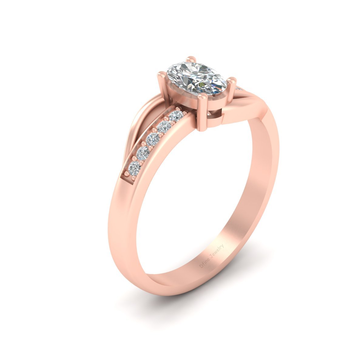 OVAL DIAMOND WEDDING RING