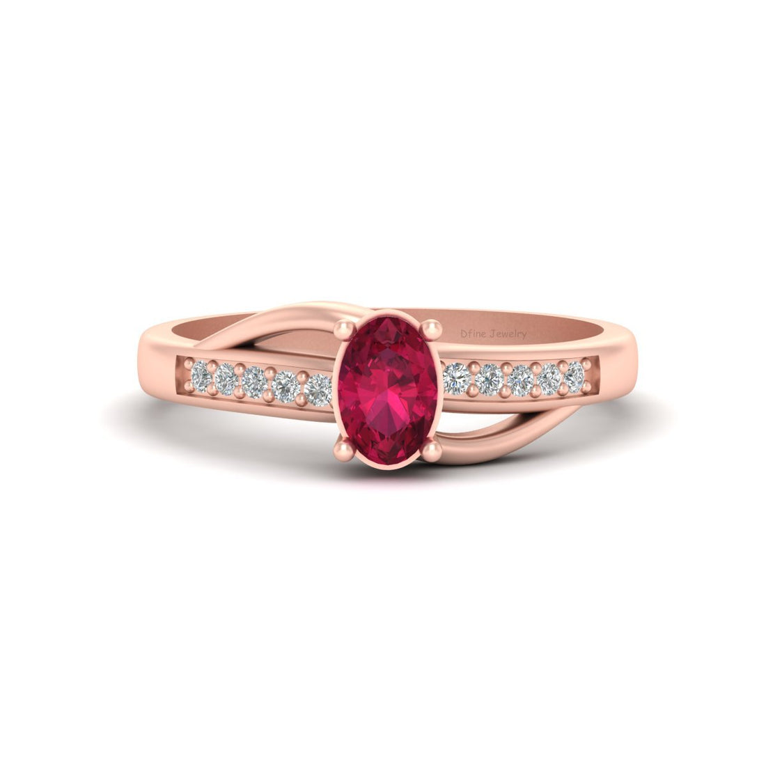 LAB CREATED RUBY ENGAGEMENT RING