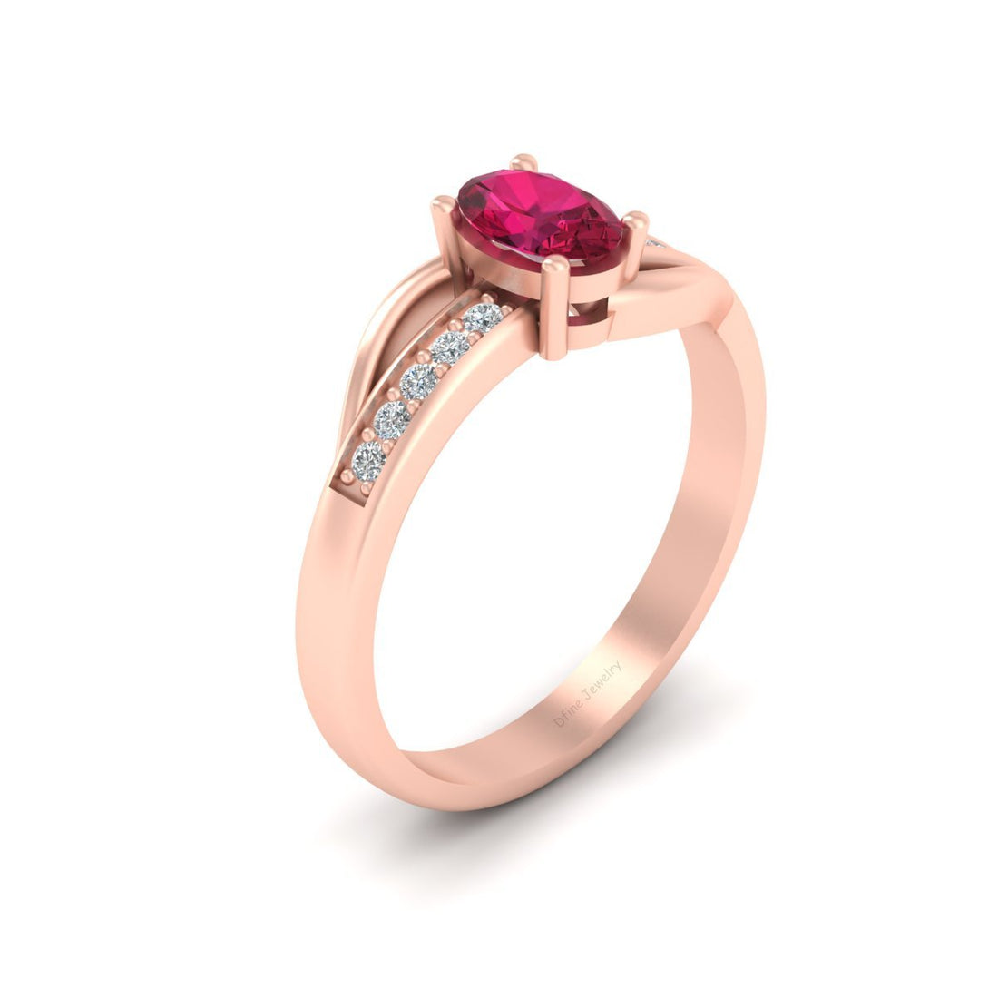 LAB CREATED RUBY ENGAGEMENT RING