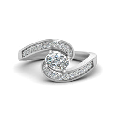 Diamond Twisted Engagement Ring Solid 10k Gold Wedding Ring
