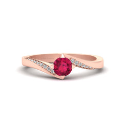 Rose Gold Twisted Engagement Ring Classic Bridal Wedding Ring
