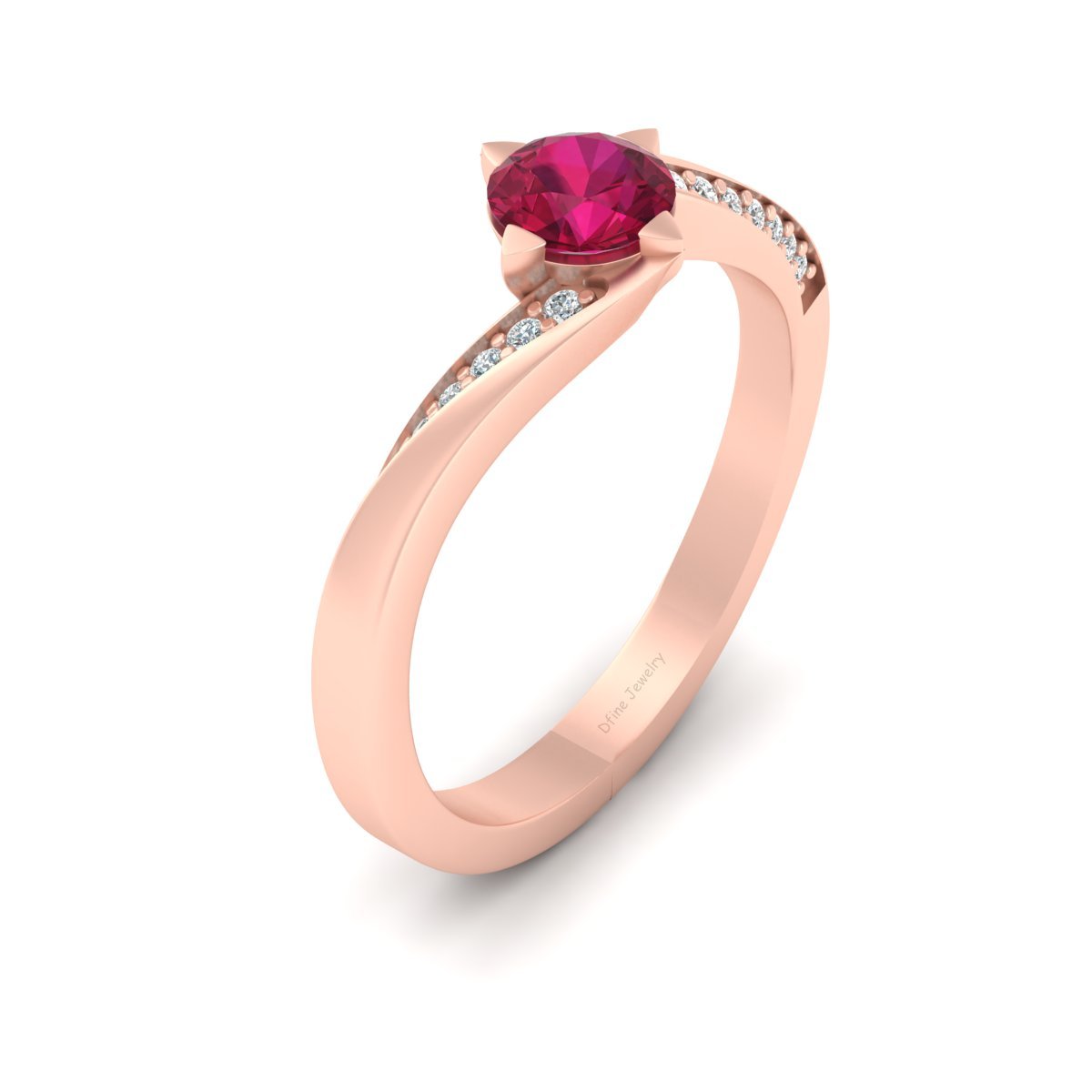 ROSE GOLD TWISTED ENGAGEMENT RING