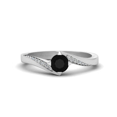 Twisted Promise Ring For Her Black Diamond Engagement Ring Womens