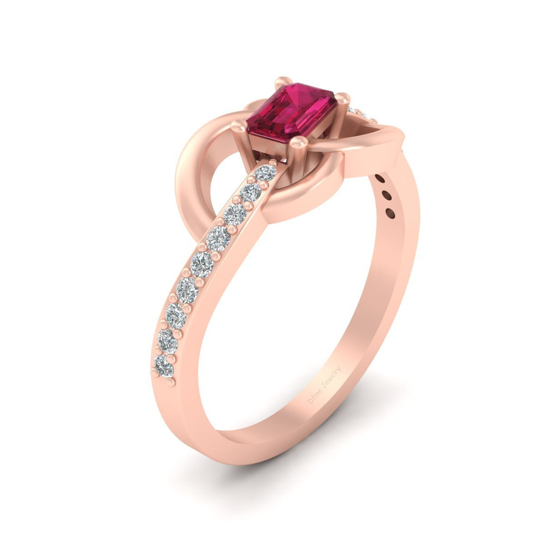 JULY BIRTHSTONE RUBY WEDDING RING