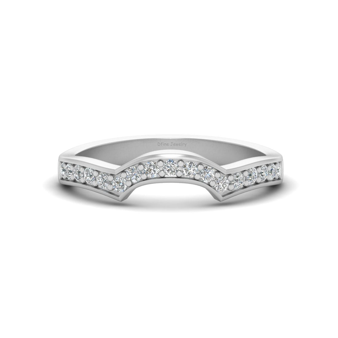 SEMI ROUND DIAMOND WEDDING BAND