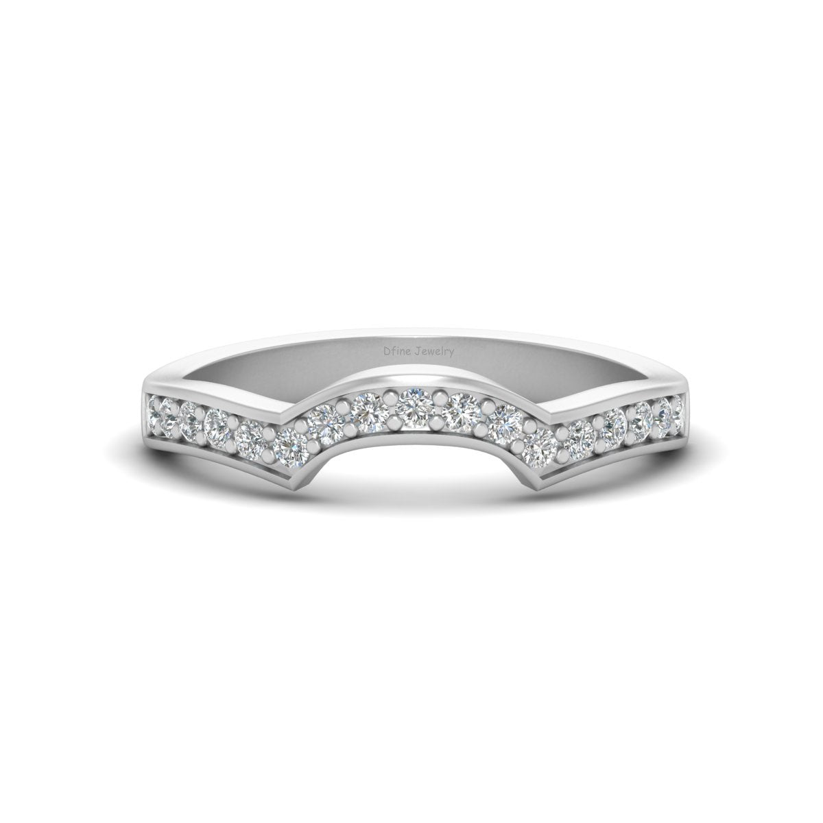 SEMI ROUND DIAMOND WEDDING BAND