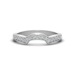 Semi Round Diamond Wedding Band Womens Eternity Ring Band