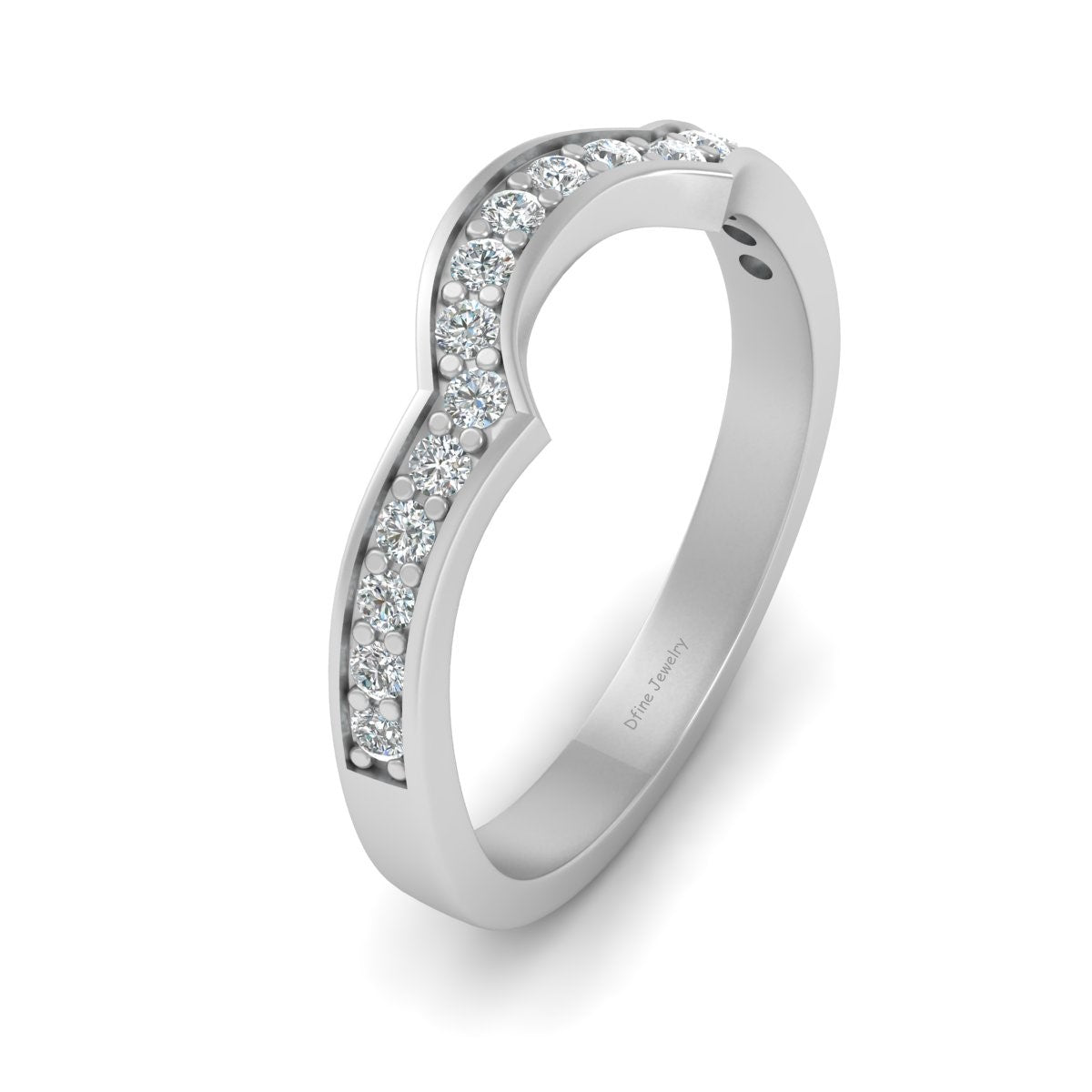 SEMI ROUND DIAMOND WEDDING BAND