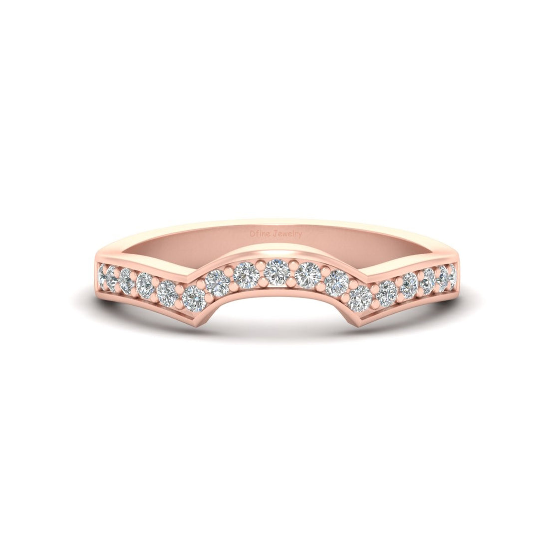 SEMI ROUND DIAMOND WEDDING BAND