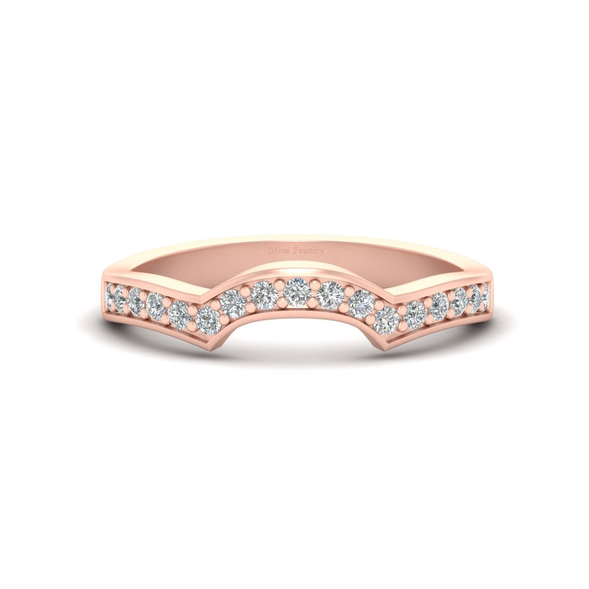 SEMI ROUND DIAMOND WEDDING BAND