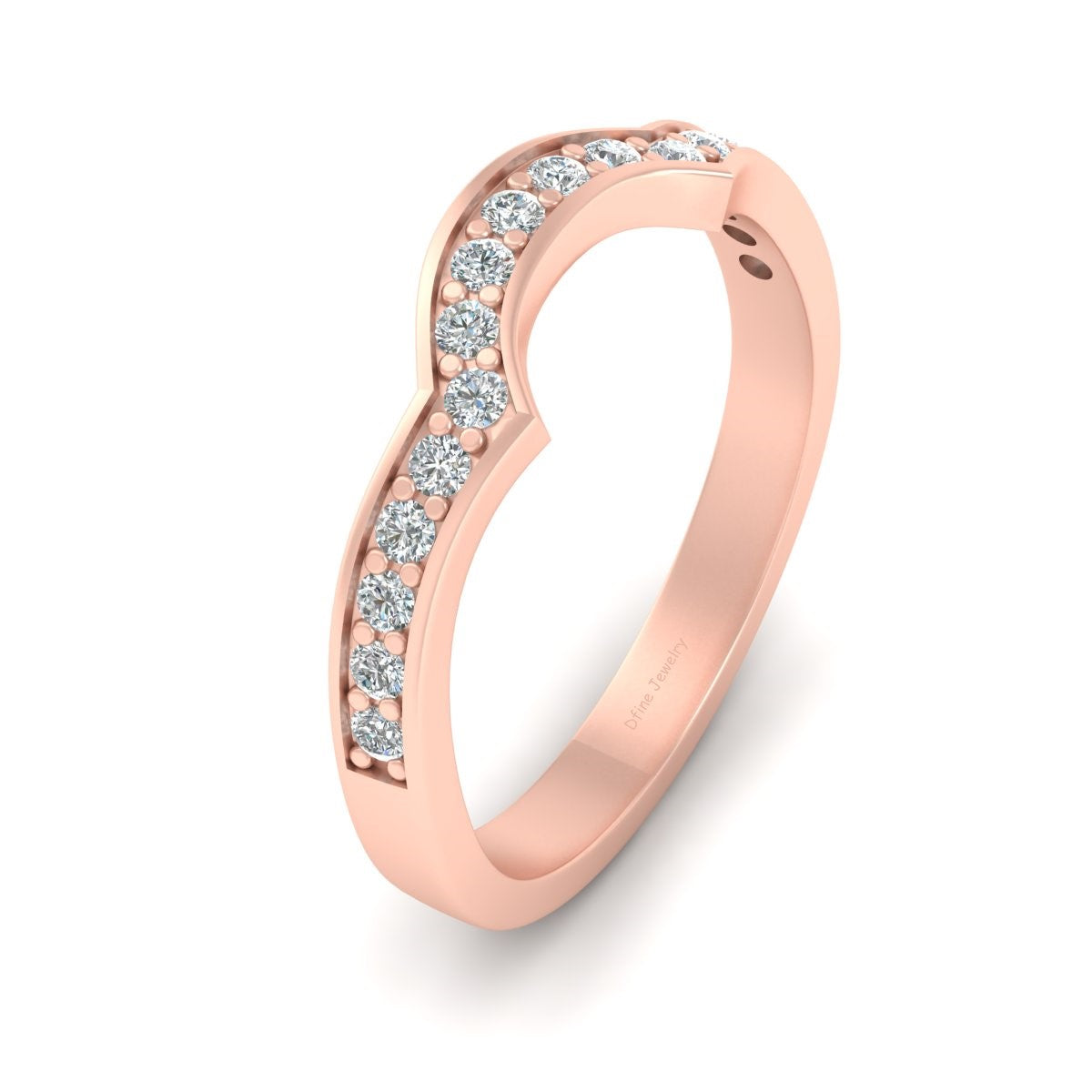 SEMI ROUND DIAMOND WEDDING BAND