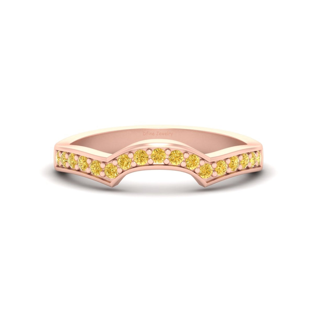 SEMI ROUND YELLOW CZ ENGAGEMENT BAND