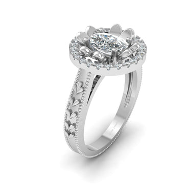 FLORAL WEDDING RING SILVER