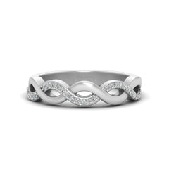 Twisted Wedding Band For Her Diamond Intertwined Engagement Ring